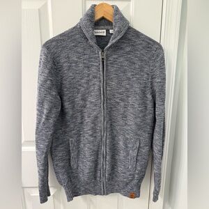 TIMBERLAND Shawl Neck Full Zip Knit Cotton Sweater Men Size S